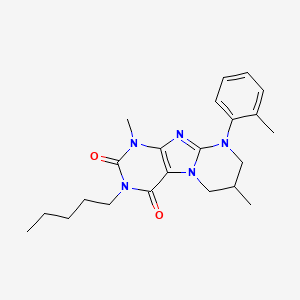 1,7-dimethyl-3-pentyl-9-(o-tolyl)-6,7,8,9-tetrahydropyrimido[2,1-f]purine-2,4(1H,3H)-dione