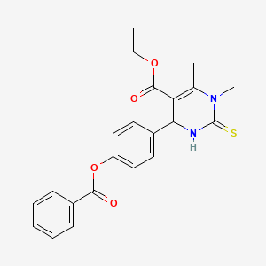 Ethyl 6-(4-benzoyloxyphenyl)-3,4-dimethyl-2-sulfanylidene-1,6-dihydropyrimidine-5-carboxylate