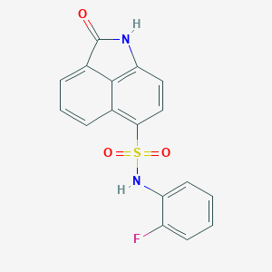 molecular formula C17H11FN2O3S B281772 N-(2-fluorophenyl)-2-oxo-1,2-dihydrobenzo[cd]indole-6-sulfonamide 