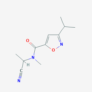 molecular formula C11H15N3O2 B2817725 N-(1-Cyanoethyl)-N-methyl-3-propan-2-yl-1,2-oxazole-5-carboxamide CAS No. 2418670-17-2