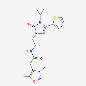 N-(2-(4-cyclopropyl-5-oxo-3-(thiophen-2-yl)-4,5-dihydro-1H-1,2,4-triazol-1-yl)ethyl)-2-(3,5-dimethylisoxazol-4-yl)acetamide