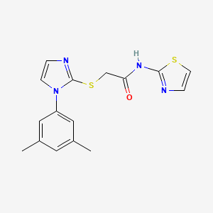 molecular formula C16H16N4OS2 B2817741 2-{[1-(3,5-dimethylphenyl)-1H-imidazol-2-yl]thio}-N-1,3-thiazol-2-ylacetamide CAS No. 851132-07-5