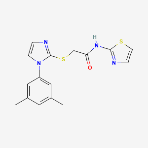 2-{[1-(3,5-dimethylphenyl)-1H-imidazol-2-yl]sulfanyl}-N-(1,3-thiazol-2-yl)acetamide