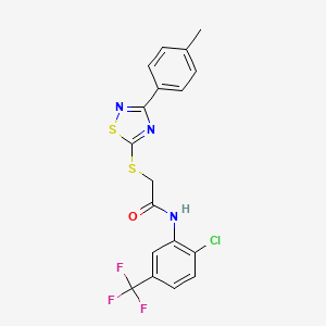 N-(2-chloro-5-(trifluoromethyl)phenyl)-2-((3-(p-tolyl)-1,2,4-thiadiazol-5-yl)thio)acetamide