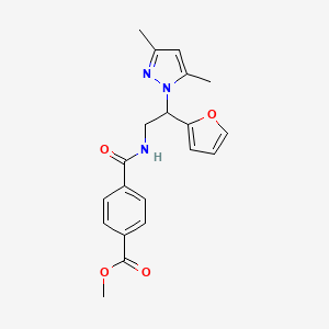 methyl 4-((2-(3,5-dimethyl-1H-pyrazol-1-yl)-2-(furan-2-yl)ethyl)carbamoyl)benzoate