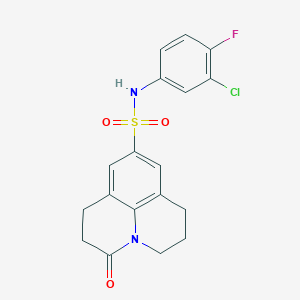 N-(3-chloro-4-fluorophenyl)-3-oxo-1,2,3,5,6,7-hexahydropyrido[3,2,1-ij]quinoline-9-sulfonamide