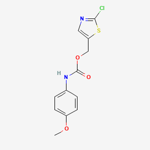 molecular formula C12H11ClN2O3S B2817756 (2-chloro-1,3-thiazol-5-yl)methyl N-(4-methoxyphenyl)carbamate CAS No. 478047-27-7