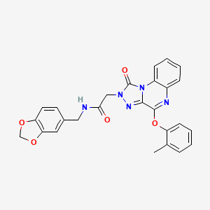N-(1,3-benzodioxol-5-ylmethyl)-2-[4-(2-methylphenoxy)-1-oxo[1,2,4]triazolo[4,3-a]quinoxalin-2(1H)-yl]acetamide