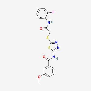 N-[5-({[(2-fluorophenyl)carbamoyl]methyl}sulfanyl)-1,3,4-thiadiazol-2-yl]-3-methoxybenzamide