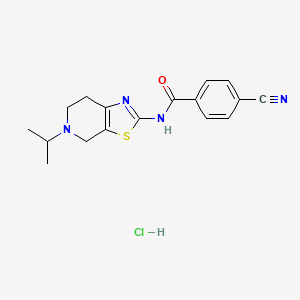 molecular formula C17H19ClN4OS B2817761 4-cyano-N-(5-isopropyl-4,5,6,7-tetrahydrothiazolo[5,4-c]pyridin-2-yl)benzamide hydrochloride CAS No. 1185105-43-4