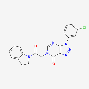 molecular formula C20H15ClN6O2 B2817762 3-(3-chlorophenyl)-6-(2-(indolin-1-yl)-2-oxoethyl)-3H-[1,2,3]triazolo[4,5-d]pyrimidin-7(6H)-one CAS No. 847384-71-8