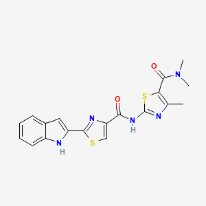 molecular formula C19H17N5O2S2 B2817764 N-(5-(dimethylcarbamoyl)-4-methylthiazol-2-yl)-2-(1H-indol-2-yl)thiazole-4-carboxamide CAS No. 1172358-55-2