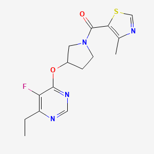 (3-((6-Ethyl-5-fluoropyrimidin-4-yl)oxy)pyrrolidin-1-yl)(4-methylthiazol-5-yl)methanone