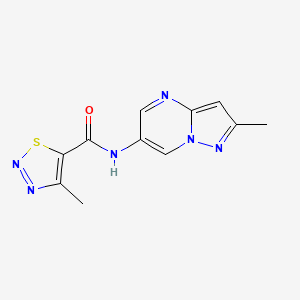 molecular formula C11H10N6OS B2817767 4-methyl-N-(2-methylpyrazolo[1,5-a]pyrimidin-6-yl)-1,2,3-thiadiazole-5-carboxamide CAS No. 1797261-17-6
