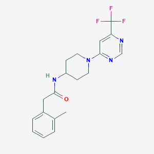 molecular formula C19H21F3N4O B2817773 2-(2-methylphenyl)-N-{1-[6-(trifluoromethyl)pyrimidin-4-yl]piperidin-4-yl}acetamide CAS No. 2034348-60-0