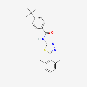 molecular formula C22H25N3OS B2817774 4-tert-butyl-N-[5-(2,4,6-trimethylphenyl)-1,3,4-thiadiazol-2-yl]benzamide CAS No. 391227-18-2