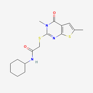 N-cyclohexyl-2-({3,6-dimethyl-4-oxo-3H,4H-thieno[2,3-d]pyrimidin-2-yl}sulfanyl)acetamide