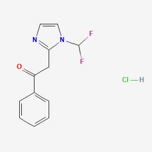 molecular formula C12H11ClF2N2O B2817779 2-[1-(difluoromethyl)-1H-imidazol-2-yl]-1-phenylethan-1-one hydrochloride CAS No. 1170005-86-3