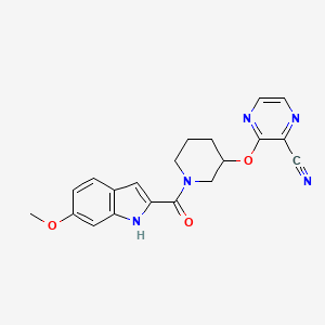 3-((1-(6-methoxy-1H-indole-2-carbonyl)piperidin-3-yl)oxy)pyrazine-2-carbonitrile