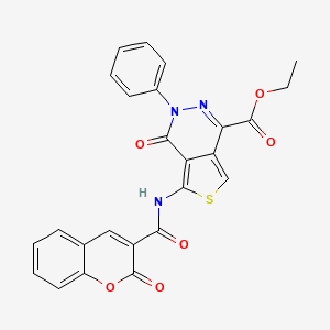 ethyl 4-oxo-5-(2-oxo-2H-chromene-3-carboxamido)-3-phenyl-3,4-dihydrothieno[3,4-d]pyridazine-1-carboxylate
