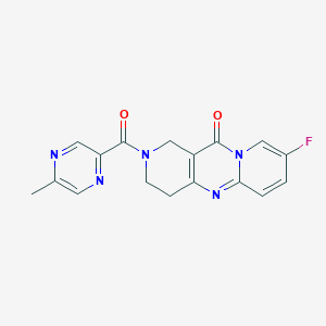 molecular formula C17H14FN5O2 B2817813 8-氟-2-(5-甲基吡嗪-2-甲酰基)-3,4-二氢-1H-二嘧啶并[1,2-a:4',3'-d]嘧啶-11(2H)-酮 CAS No. 2034550-38-2