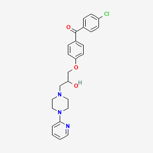 molecular formula C25H26ClN3O3 B2817816 (4-Chlorophenyl)-[4-[2-hydroxy-3-(4-pyridin-2-ylpiperazin-1-yl)propoxy]phenyl]methanone CAS No. 667891-39-6