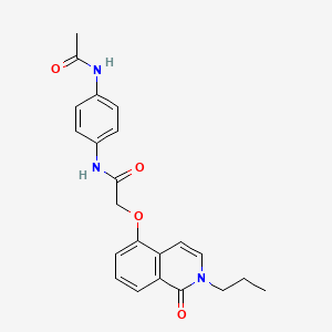 molecular formula C22H23N3O4 B2817826 N-(4-乙酰氨基苯基)-2-(1-氧代-2-丙基异喹啉-5-基)氧基乙酰胺 CAS No. 898457-25-5