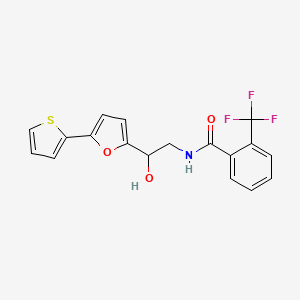 N-{2-hydroxy-2-[5-(thiophen-2-yl)furan-2-yl]ethyl}-2-(trifluoromethyl)benzamide