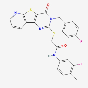 2-{[3-(4-fluorobenzyl)-4-oxo-3,4-dihydropyrido[3',2':4,5]thieno[3,2-d]pyrimidin-2-yl]thio}-N-(3-fluoro-4-methylphenyl)acetamide