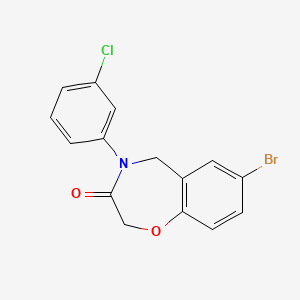 molecular formula C15H11BrClNO2 B2817840 7-溴-4-(3-氯苯基)-4,5-二氢-1,4-苯并噁唑啉-3(2H)-酮 CAS No. 1396707-70-2