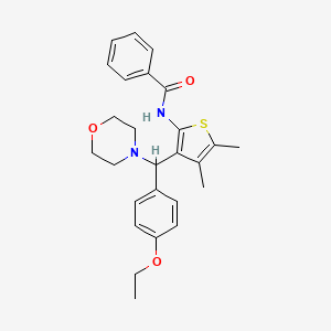molecular formula C26H30N2O3S B2817841 N-{3-[(4-ethoxyphenyl)(morpholin-4-yl)methyl]-4,5-dimethylthiophen-2-yl}benzamide CAS No. 631858-57-6