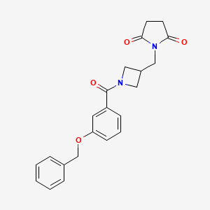molecular formula C22H22N2O4 B2817844 1-({1-[3-(Benzyloxy)benzoyl]azetidin-3-yl}methyl)pyrrolidine-2,5-dione CAS No. 2097895-50-4
