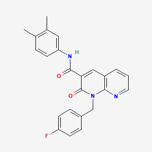 molecular formula C24H20FN3O2 B2817852 N-(3,4-dimethylphenyl)-1-(4-fluorobenzyl)-2-oxo-1,2-dihydro-1,8-naphthyridine-3-carboxamide CAS No. 946353-27-1