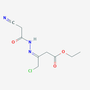 ethyl (3E)-4-chloro-3-[(2-cyanoacetamido)imino]butanoate