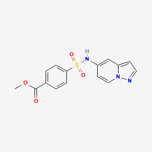 molecular formula C15H13N3O4S B2817854 methyl 4-(N-(pyrazolo[1,5-a]pyridin-5-yl)sulfamoyl)benzoate CAS No. 2034586-48-4