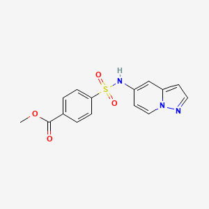 molecular formula C15H13N3O4S B2817854 methyl 4-({pyrazolo[1,5-a]pyridin-5-yl}sulfamoyl)benzoate CAS No. 2034586-48-4