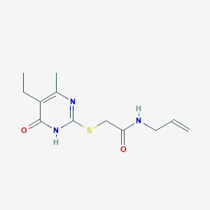 molecular formula C12H17N3O2S B2817858 N-allyl-2-((5-ethyl-4-methyl-6-oxo-1,6-dihydropyrimidin-2-yl)thio)acetamide CAS No. 922581-75-7