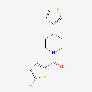 molecular formula C14H14ClNOS2 B2817859 (5-Chlorothiophen-2-yl)(4-(thiophen-3-yl)piperidin-1-yl)methanone CAS No. 1396851-43-6