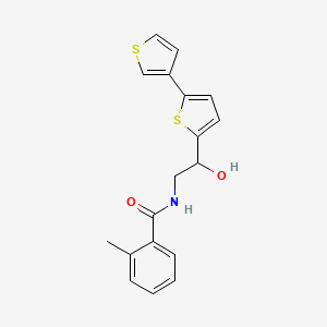 N-(2-([2,3'-bithiophen]-5-yl)-2-hydroxyethyl)-2-methylbenzamide