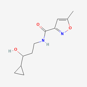 molecular formula C11H16N2O3 B2817866 N-(3-cyclopropyl-3-hydroxypropyl)-5-methylisoxazole-3-carboxamide CAS No. 1396676-15-5