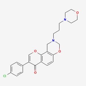 molecular formula C24H25ClN2O4 B2817870 3-(4-chlorophenyl)-9-(3-morpholinopropyl)-9,10-dihydrochromeno[8,7-e][1,3]oxazin-4(8H)-one CAS No. 946385-64-4