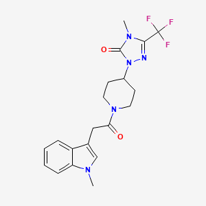 4-methyl-1-(1-(2-(1-methyl-1H-indol-3-yl)acetyl)piperidin-4-yl)-3-(trifluoromethyl)-1H-1,2,4-triazol-5(4H)-one
