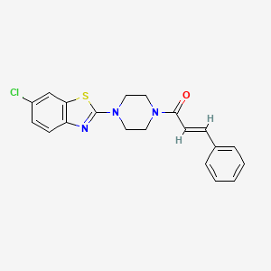 molecular formula C20H18ClN3OS B2817876 6-chloro-2-{4-[(2E)-3-phenylprop-2-enoyl]piperazin-1-yl}-1,3-benzothiazole CAS No. 897471-06-6