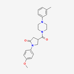 1-(4-Methoxyphenyl)-4-[4-(3-methylphenyl)piperazine-1-carbonyl]pyrrolidin-2-one