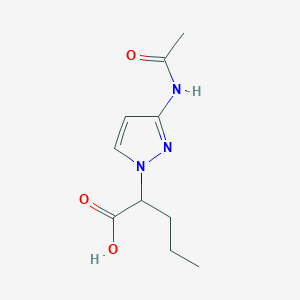 2-(3-Acetamidopyrazol-1-yl)pentanoic acid