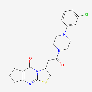 3-(2-(4-(3-chlorophenyl)piperazin-1-yl)-2-oxoethyl)-2,3,7,8-tetrahydrocyclopenta[d]thiazolo[3,2-a]pyrimidin-5(6H)-one