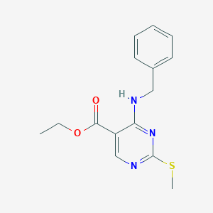 molecular formula C15H17N3O2S B028179 4-(苄基氨基)-2-(甲硫基)嘧啶-5-甲酸乙酯 CAS No. 100973-67-9