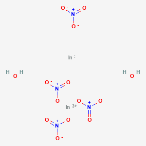 molecular formula H4In2N4O14 B2817902 Nitric acid, indium(3+) salt, hydrate (9CI) CAS No. 207398-97-8