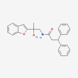 molecular formula C26H25NO3 B2817905 N-(2-(benzofuran-2-yl)-2-hydroxypropyl)-3,3-diphenylpropanamide CAS No. 2034441-31-9