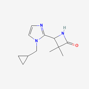 molecular formula C12H17N3O B2817908 4-[1-(cyclopropylmethyl)-1H-imidazol-2-yl]-3,3-dimethylazetidin-2-one CAS No. 2044835-10-9